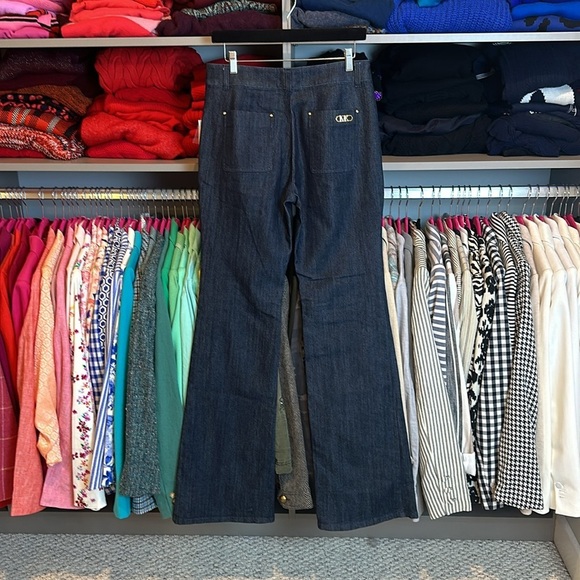 Michael Kors dark blue front seam flare jeans size 6 NWT - Picture 3 of 4